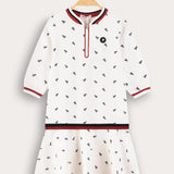 שמלת פולו עם רוכסן - שמנת