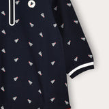 Polo dress with zipper - Navy