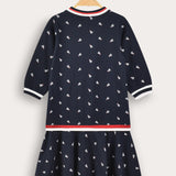 Polo dress with zipper - Navy