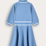 שמלת פולו עם צווארון - כחול