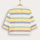 חולצת פסים עם סמל - צהוב