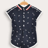 אוברול פולו עם צווארון - נייבי