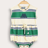 אוברול בייבי פסים - ירוק