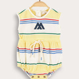 אוברול בייבי פסים - צהוב