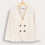 בלייזר דק מבד ואפל - שמנת