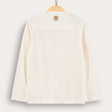 בלייזר דק מבד ואפל - שמנת