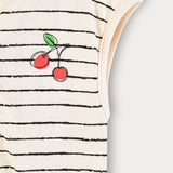 Striped button-down vest - cream