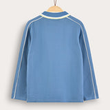 Polo shirt with zipper - blue