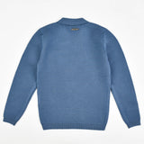 חולצת סריג עם כיס - כחול