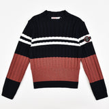 סוודר ריב פסים - נייבי