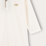 שמלת פולו עם צווארון - שמנת