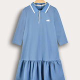 שמלת פולו עם צווארון - כחול