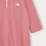 שמלת פולו עם צווארון - ורוד