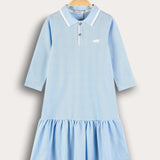 שמלת פולו עם צווארון - תכלת