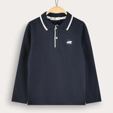 Polo shirt with collar - Navy