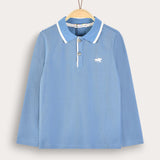 Polo shirt with collar - blue