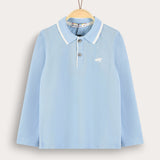 Polo shirt with collar - light blue