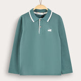 Polo shirt with collar - green