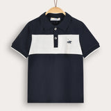 Color Block Polo Shirt - Navy