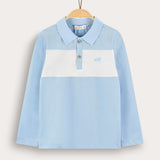 Color Block Polo Shirt - Light Blue