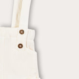 Waffle pants with suspenders - cream