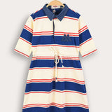 Striped dress with collar - Royal