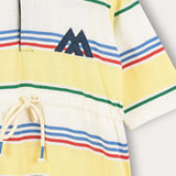 Striped dress with collar - yellow