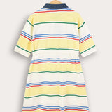Striped dress with collar - yellow