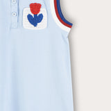 סרפן עם פרח וצווארון - תכלת