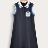 סרפן עם פרח וצווארון - נייבי