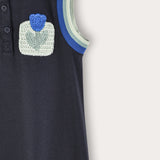 סרפן עם פרח וצווארון - נייבי