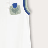 Sarong with flower and collar - white