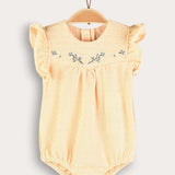 Baby overalls with embroidery - yellow