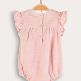 אוברול בייבי עם רקמה - ורוד