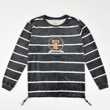 חולצת פסים מקטיפה - אפור