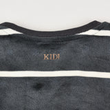 חולצת פסים מקטיפה - אפור