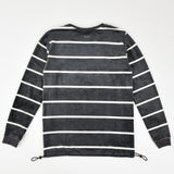 חולצת פסים מקטיפה - אפור