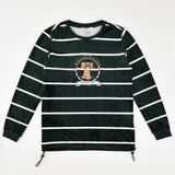 חולצת פסים מקטיפה - ירוק