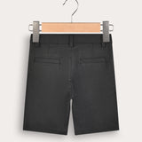 Linen shorts - black