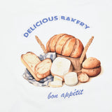 חולצת ריב עם הדפס - לבן