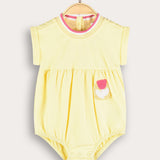 Crocheted Baby Overalls with Ornament - Yellow