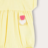 Crocheted Baby Overalls with Ornament - Yellow