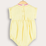 Crocheted Baby Overalls with Ornament - Yellow