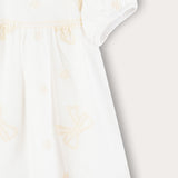 שמלת בייבי עם פפיונים - שמנת