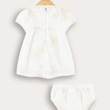 שמלת בייבי עם פפיונים - שמנת