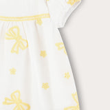 שמלת בייבי עם פפיונים - צהוב