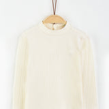 חולצת בייבי ריב חצי גולף - שמנת