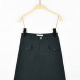 Straight denim skirt - green