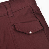 חצאית ג'ינס ישרה - בורדו