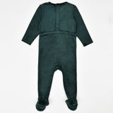 בייביגרו קטיפה עם רקמה - ירוק